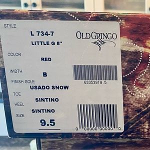 Brand new handmade Old Gringo cowgirl boots. These are called Little G Red.